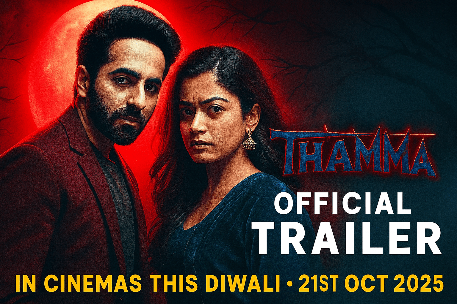 Thamma Official Trailer 2025 | Ayushmann, Rashmika, Paresh & Nawazuddin | INDTrueStory